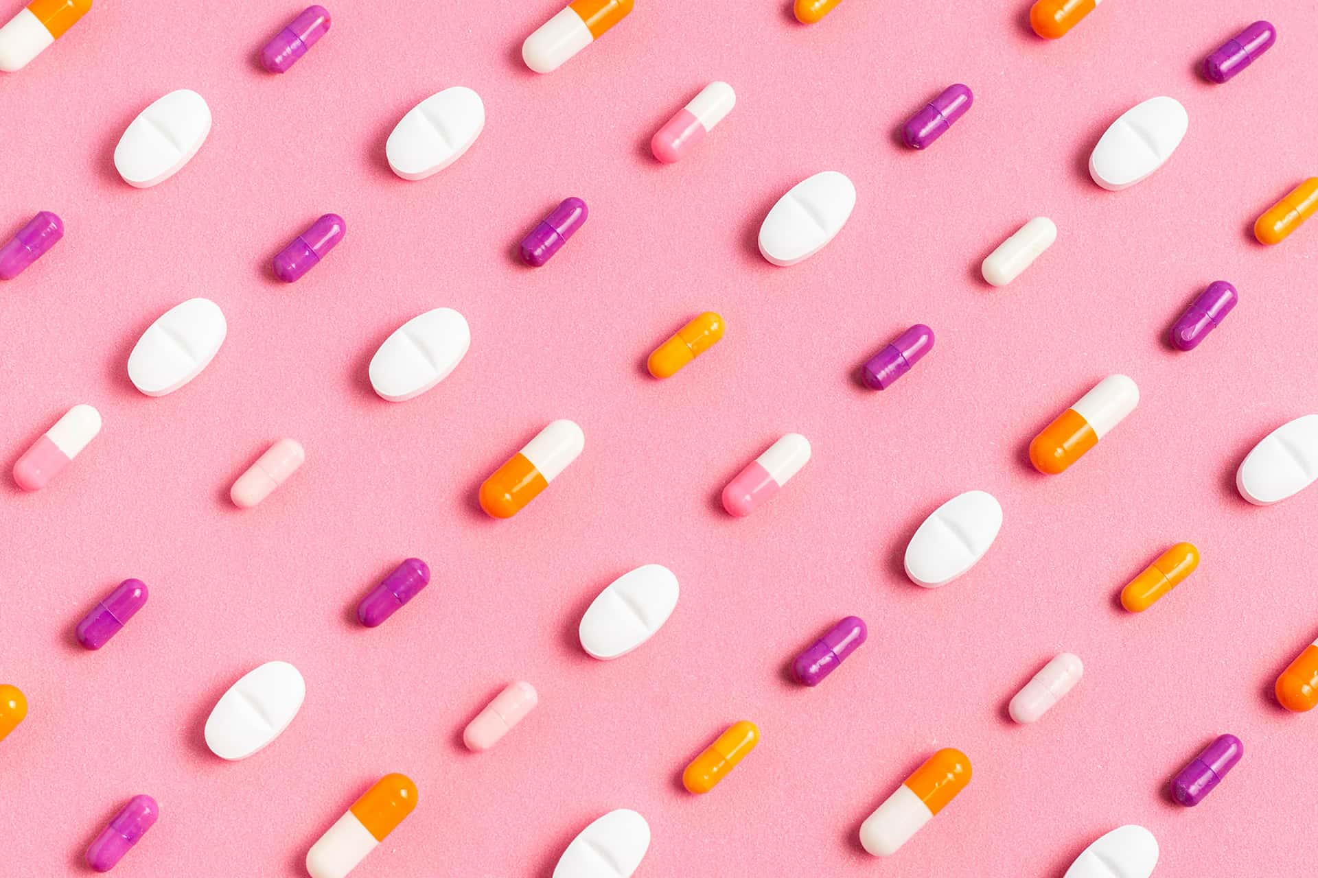 flat lay pills arrangement